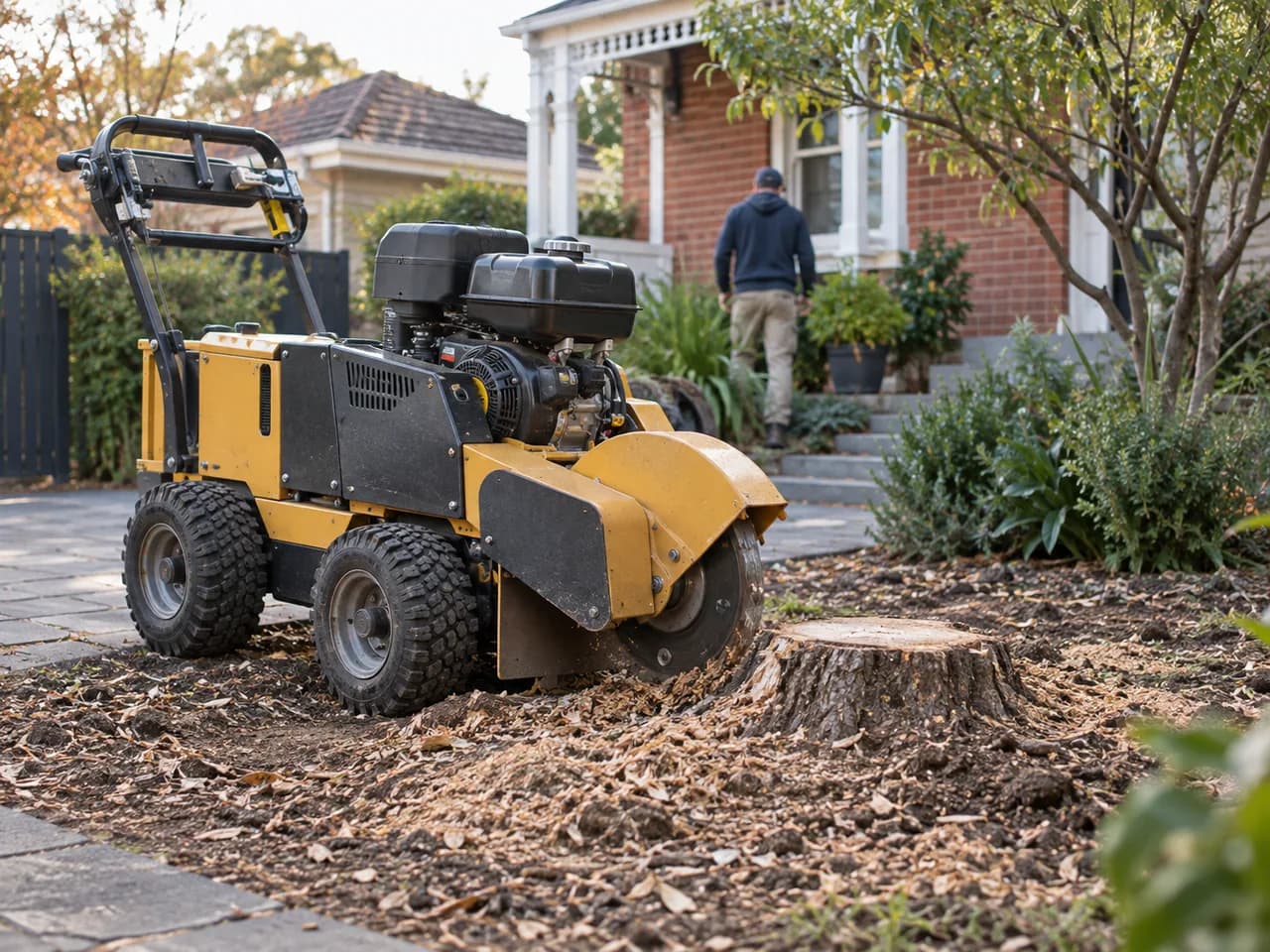 Illustrative stump grinding service in Melbourne